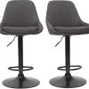 Tabourets de bar design réglables gris foncé (lot de 2) HOLO