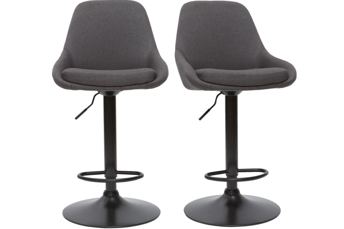 Tabourets de bar design réglables gris foncé (lot de 2) HOLO