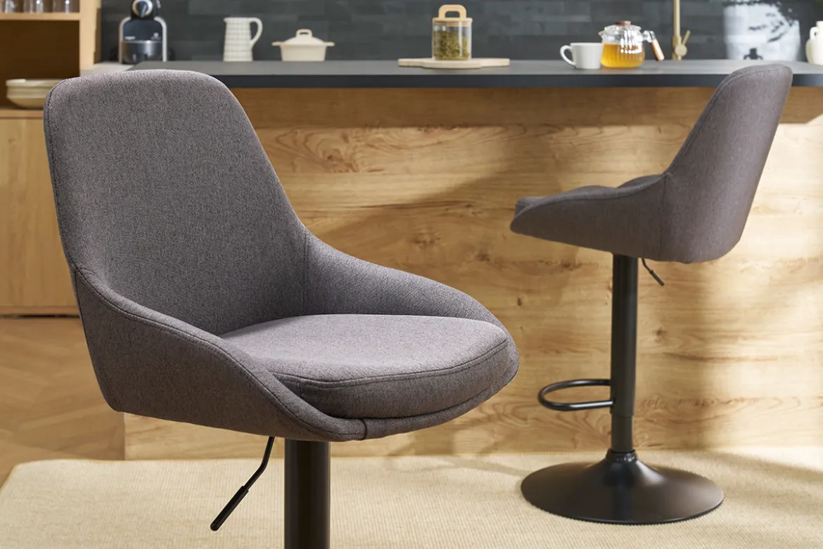 Tabourets de bar design réglables gris foncé (lot de 2) HOLO