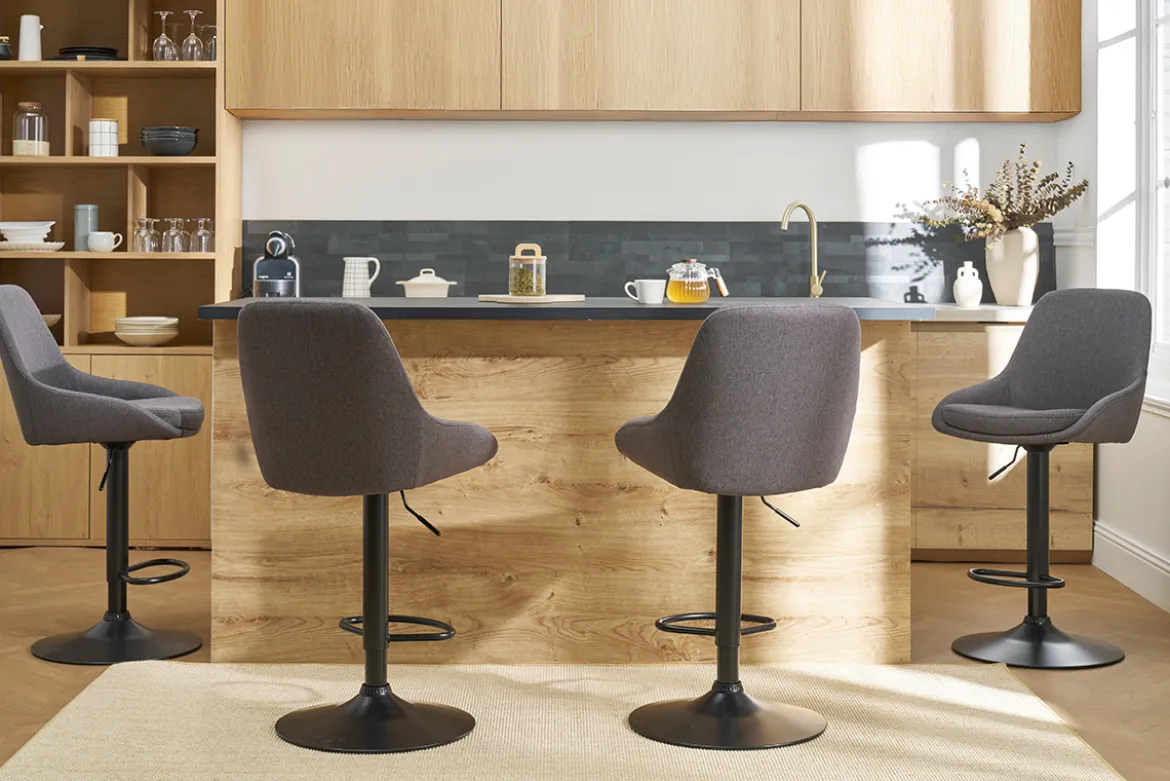 Tabourets de bar design réglables gris foncé (lot de 2) HOLO