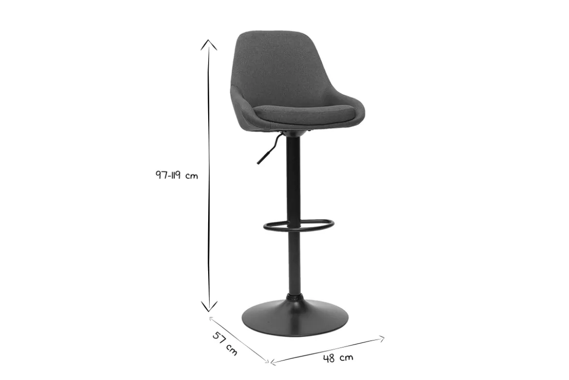 Tabourets de bar design réglables gris foncé (lot de 2) HOLO