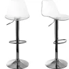 Tabourets de bar design réglables transparents (lot de 2) GALILEO