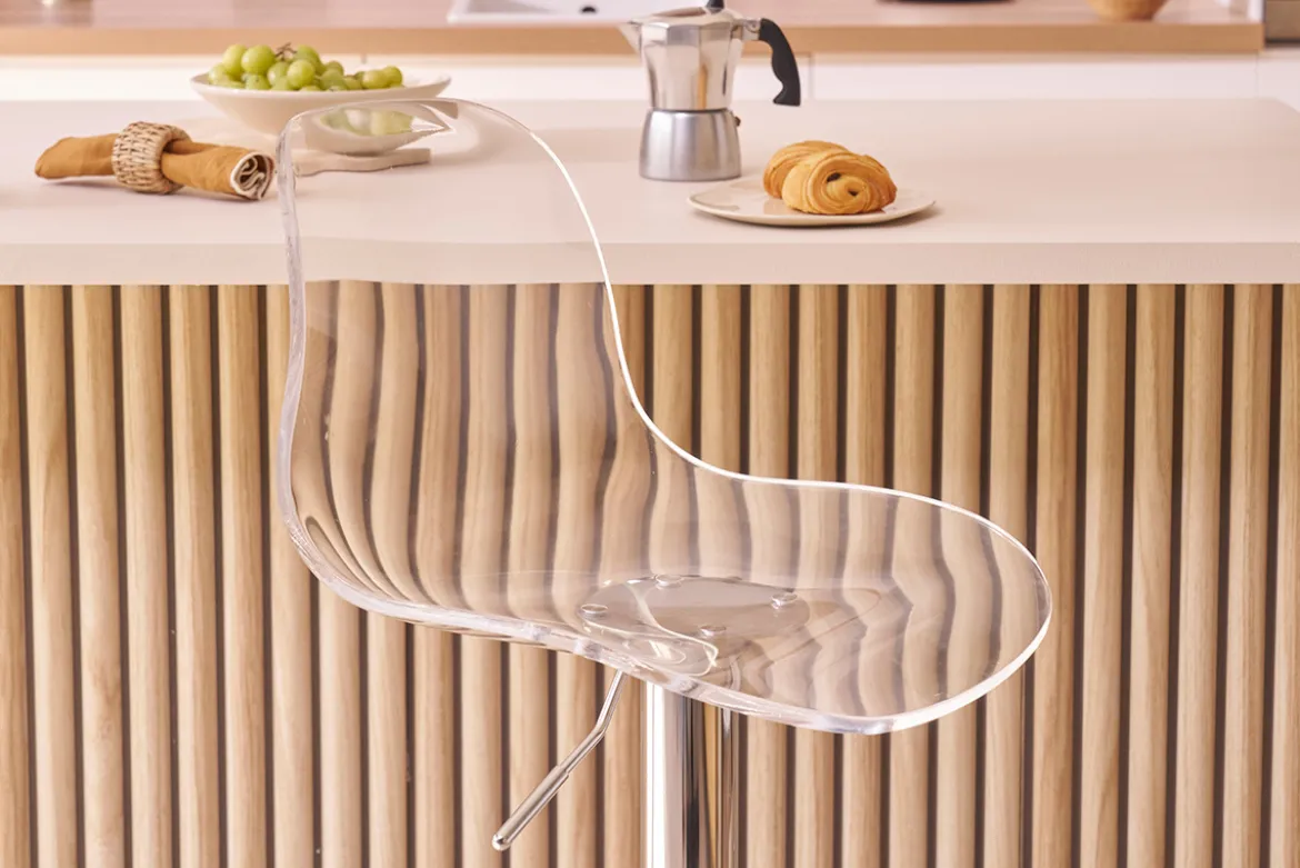 Tabourets de bar design réglables transparents (lot de 2) GALILEO
