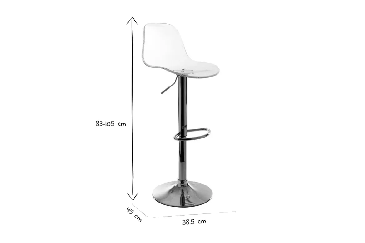 Tabourets de bar design réglables transparents (lot de 2) GALILEO