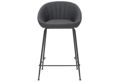 Tabourets de bar design tissu gris foncé 65 cm (lot de 2) SHERU