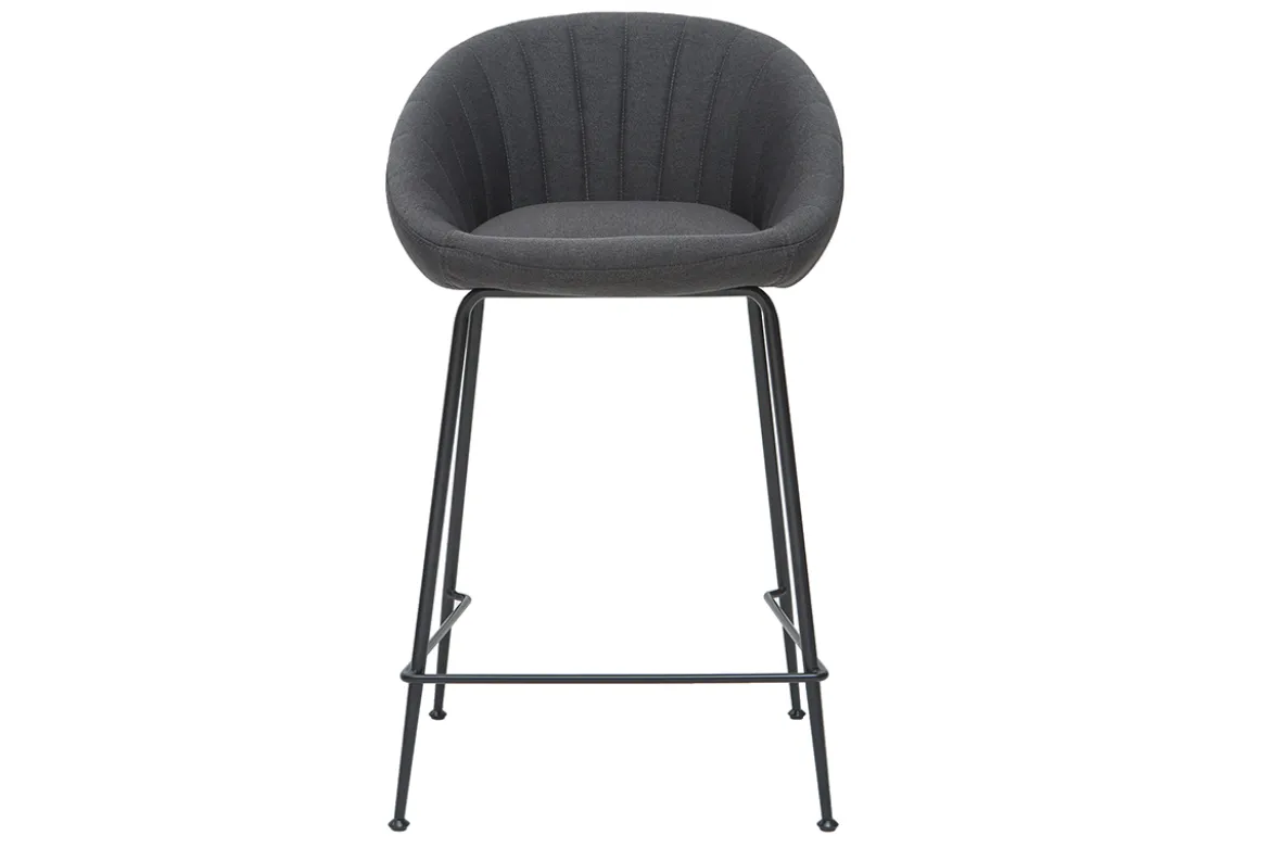Tabourets de bar design tissu gris foncé 65 cm (lot de 2) SHERU
