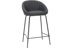 Tabourets de bar design tissu gris foncé 65 cm (lot de 2) SHERU
