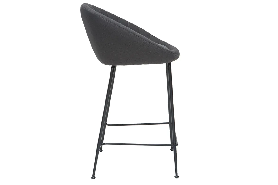 Tabourets de bar design tissu gris foncé 65 cm (lot de 2) SHERU