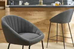 Tabourets de bar design tissu gris foncé 65 cm (lot de 2) SHERU
