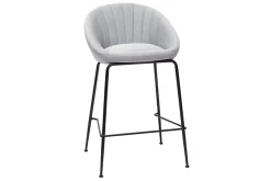 Tabourets de bar design tissu gris clair 65 cm (lot de 2) SHERU