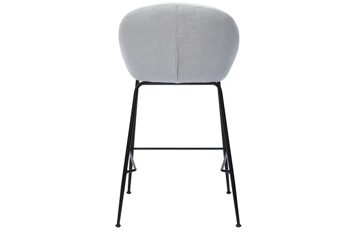 Tabourets de bar design tissu gris clair 65 cm (lot de 2) SHERU