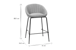 Tabourets de bar design tissu gris clair 65 cm (lot de 2) SHERU