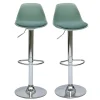 Tabourets de bar design vert de gris (lot de 2) STEEVY