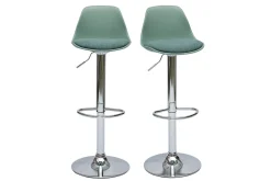 Tabourets de bar design vert de gris (lot de 2) STEEVY