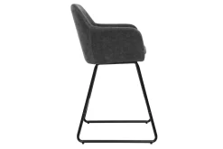 Tabourets de bar effet velours gris foncé H65 cm (lot de 2) AMIKA