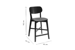 Tabourets de bar en bois clair chêne et tissu beige H65 cm (lot de 2) LUCIA