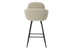 Tabourets de bar en tissu chenille beige et métal noir H68.5 cm (lot de 2) SLAKE