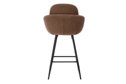 Tabourets de bar en tissu chenille terre brûlée et métal noir H68.5 cm (lot de 2) SLAKE