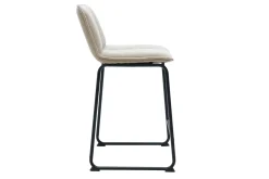 Tabourets de bar en tissu chenille beige et métal noir H65.6 cm (lot de 2) VISTO