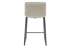 Tabourets de bar en tissu chenille beige et métal noir H65.6 cm (lot de 2) VISTO