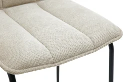 Tabourets de bar en tissu chenille beige et métal noir H65.6 cm (lot de 2) VISTO