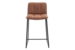 Tabourets de bar en tissu chenille terre brûlée et métal noir H65.6 cm (lot de 2) VISTO