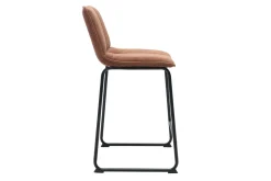 Tabourets de bar en tissu chenille terre brûlée et métal noir H65.6 cm (lot de 2) VISTO