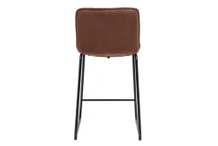 Tabourets de bar en tissu chenille terre brûlée et métal noir H65.6 cm (lot de 2) VISTO