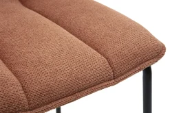 Tabourets de bar en tissu chenille terre brûlée et métal noir H65.6 cm (lot de 2) VISTO
