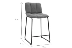 Tabourets de bar en tissu chenille terre brûlée et métal noir H65.6 cm (lot de 2) VISTO