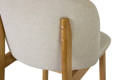 Tabourets de bar en tissu effet velours texturé beige et bois clair H69 cm (lot de 2) TIEGA