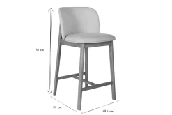 Tabourets de bar en tissu effet velours texturé beige et bois clair H69 cm (lot de 2) TIEGA
