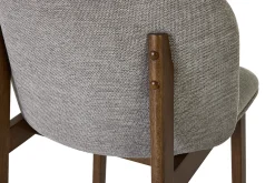 Tabourets de bar en tissu effet velours texturé gris et bois foncé H69 cm (lot de 2) TIEGA