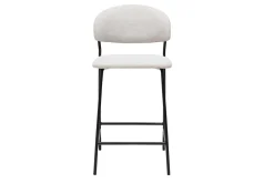 Tabourets de bar en tissu effet velours texturé beige H64 cm (lot de 2) BENTA