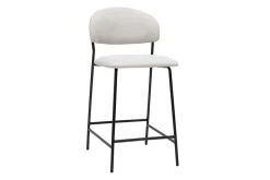 Tabourets de bar en tissu effet velours texturé beige H64 cm (lot de 2) BENTA