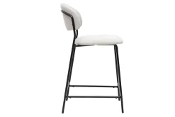 Tabourets de bar en tissu effet velours texturé beige H64 cm (lot de 2) BENTA