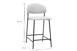 Tabourets de bar en tissu effet velours texturé beige H64 cm (lot de 2) BENTA
