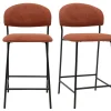 Tabourets de bar en tissu effet velours texturé terre brûlée H64 cm (lot de 2) BENTA