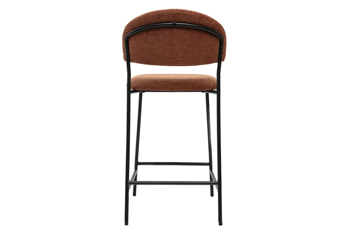 Tabourets de bar en tissu effet velours texturé terre brûlée H64 cm (lot de 2) BENTA