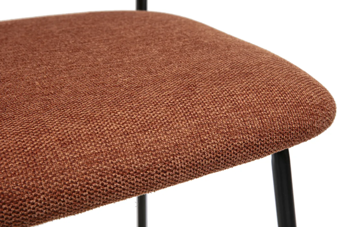 Tabourets de bar en tissu effet velours texturé terre brûlée H64 cm (lot de 2) BENTA