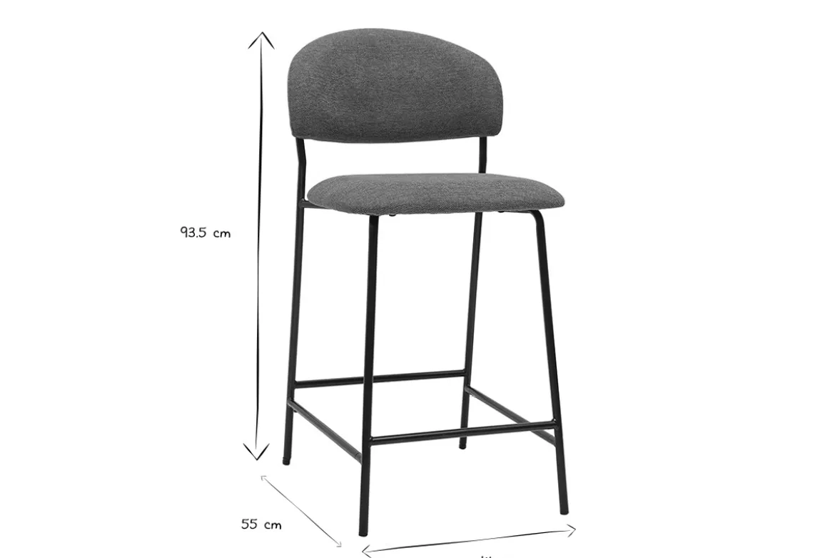 Tabourets de bar en tissu effet velours texturé terre brûlée H64 cm (lot de 2) BENTA