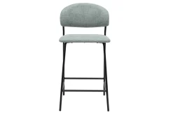Tabourets de bar en tissu effet velours texturé vert céladon H64 cm (lot de 2) BENTA