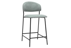 Tabourets de bar en tissu effet velours texturé vert céladon H64 cm (lot de 2) BENTA