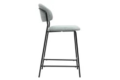 Tabourets de bar en tissu effet velours texturé vert céladon H64 cm (lot de 2) BENTA