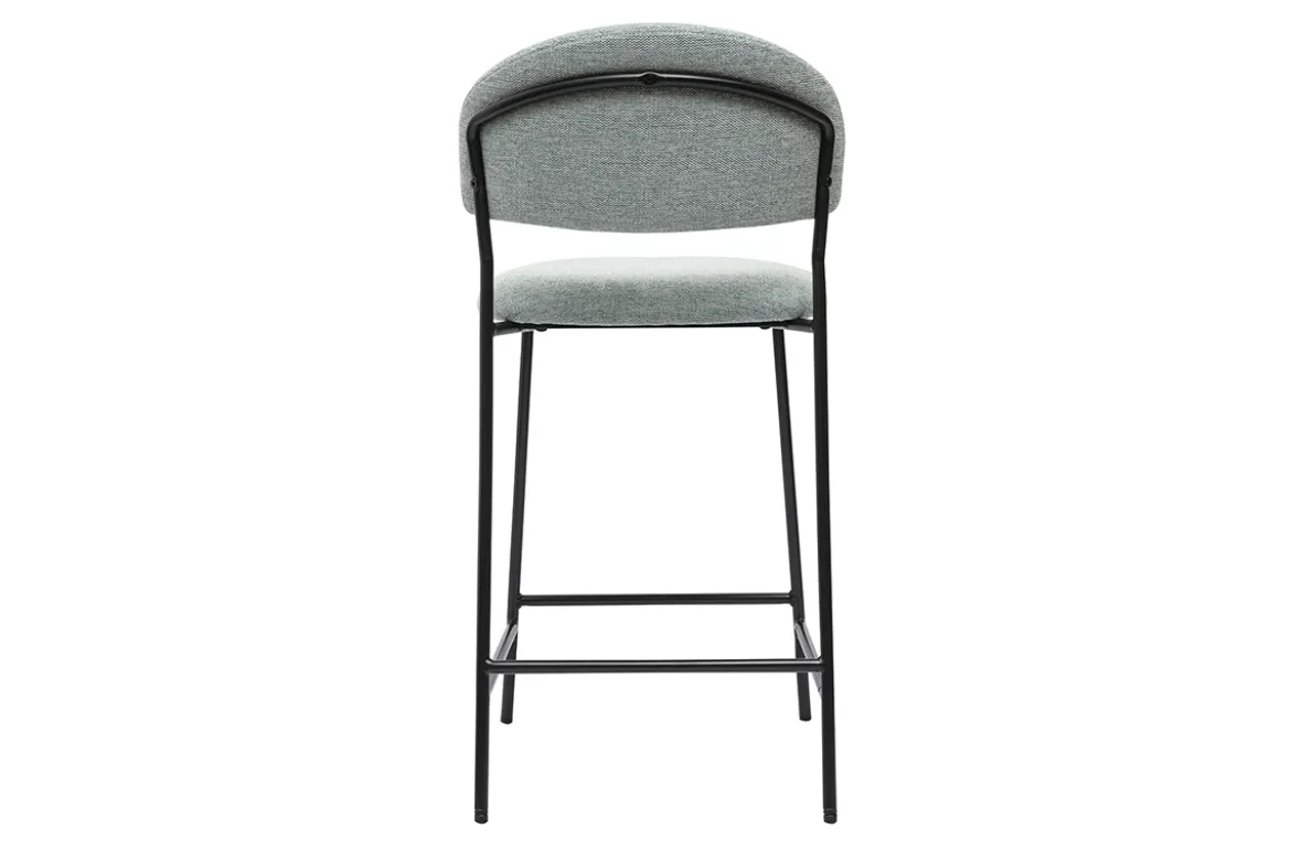 Tabourets de bar en tissu effet velours texturé vert céladon H64 cm (lot de 2) BENTA