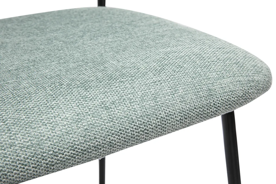 Tabourets de bar en tissu effet velours texturé vert céladon H64 cm (lot de 2) BENTA