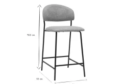 Tabourets de bar en tissu effet velours texturé vert céladon H64 cm (lot de 2) BENTA