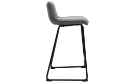 Tabourets de bar en tissu effet velours texturé gris et métal H65 (lot de 2) BOOST