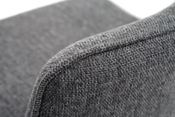 Tabourets de bar en tissu effet velours texturé gris et métal H65 (lot de 2) BOOST