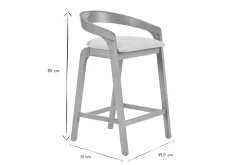 Tabourets de bar en tissu effet velours texturé beige et bois clair H68 cm (lot de 2) PULSO